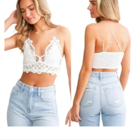 Free People Other - Free People One Adella Women's White Lace Bralette Medium